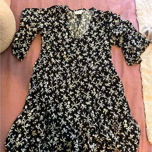 Black and white floral dress